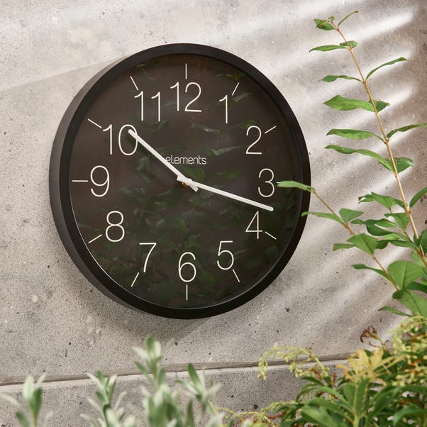 Elements Black Indoor Outdoor Wall Clock image 1 of 3