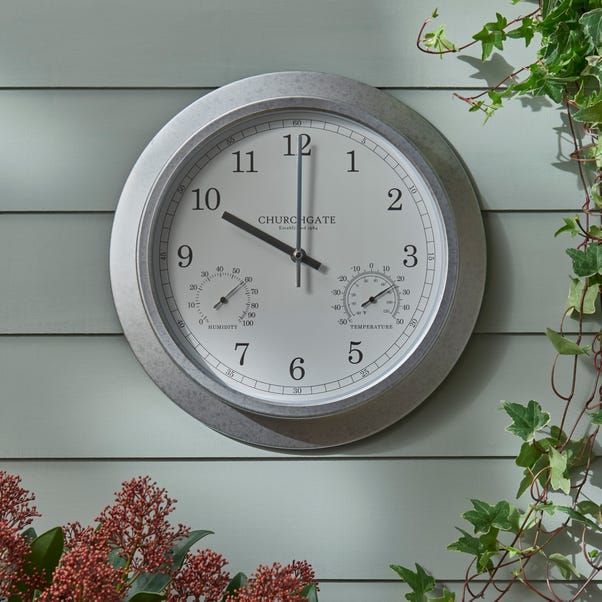 Churchgate Galvanised Indoor Outdoor Wall Clock image 1 of 5