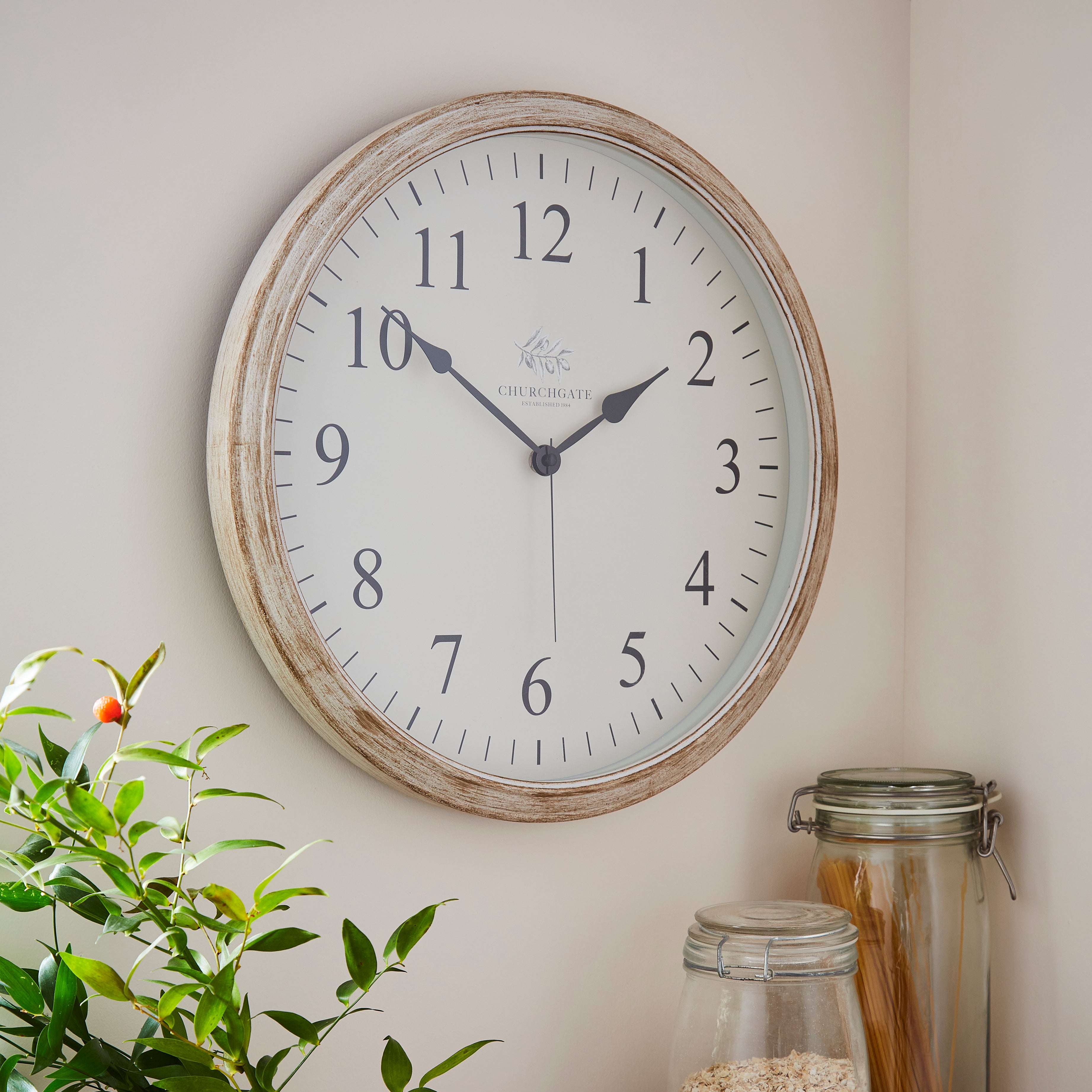 Image of Churchgate 40cm Wooden Clock Brown