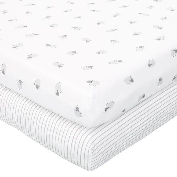 Pack of 2 Counting Sheep Cotton Fitted Sheets image 1 of 3