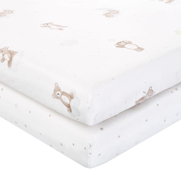 Pack of 2 Baby Bears Cotton Fitted Sheets image 1 of 2