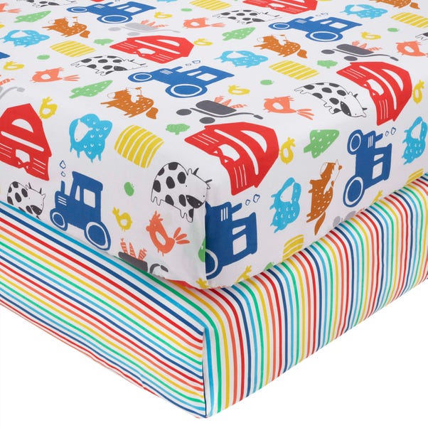 Pack of 2 Farmyard Fitted Sheets image 1 of 1