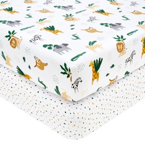 Animal Safari Pack of 2 Fitted Sheets