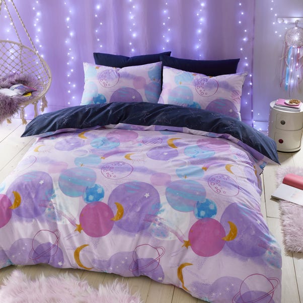Lilac Space Duvet Cover and Pillowcase Set image 1 of 6