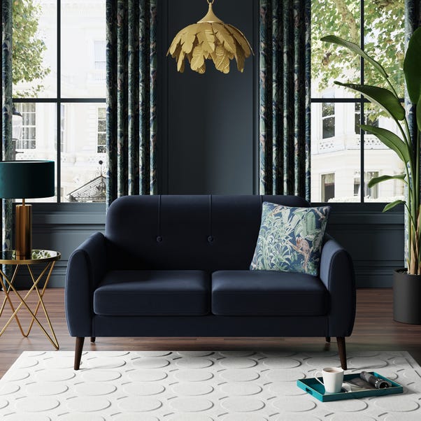 Crombie Velvet 2 Seater Sofa in a Box Luxe Navy image 1 of 9