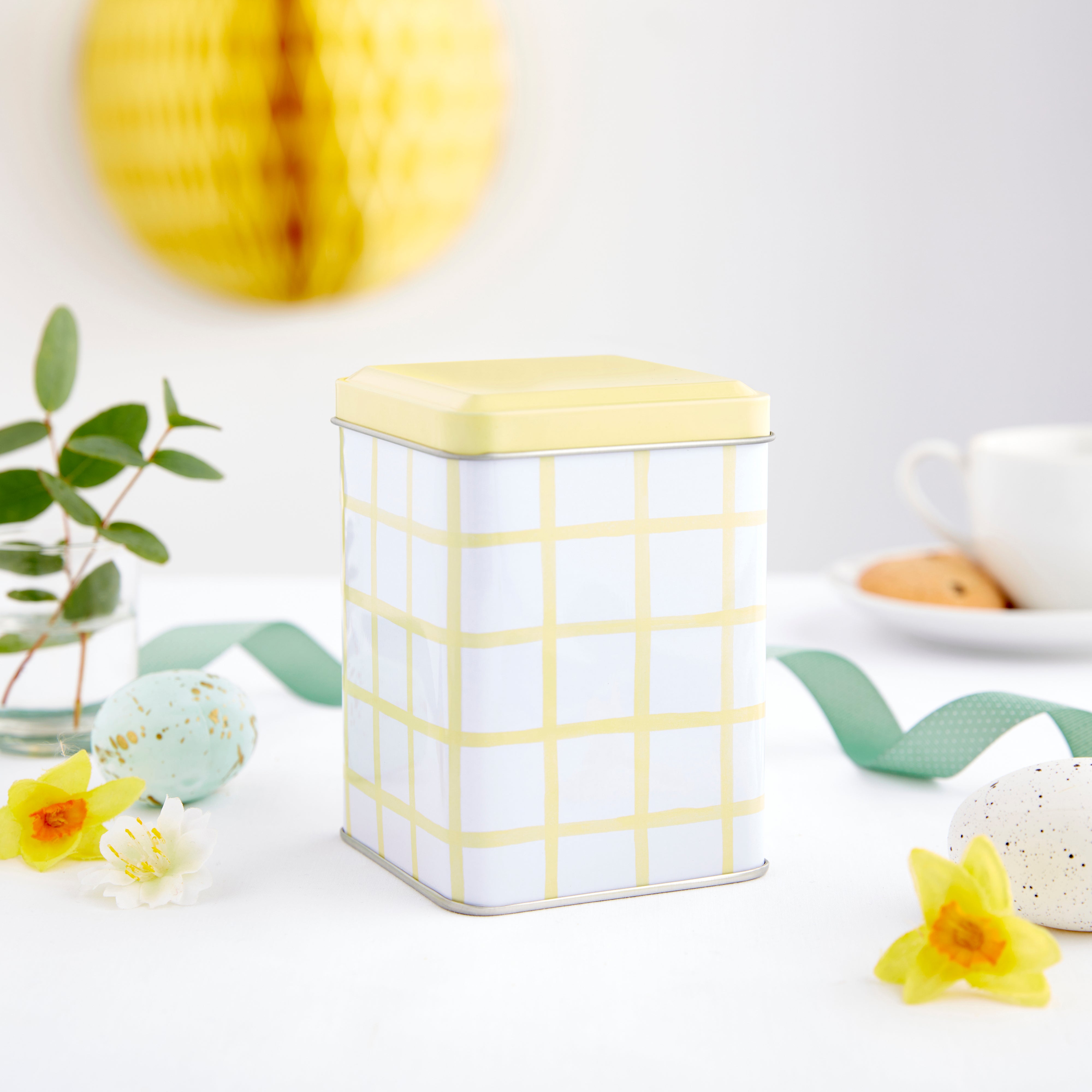 Image of Gingham Canister Yellow