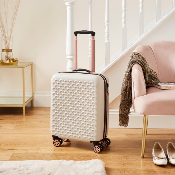 Dunelm rose gold suitcase on sale