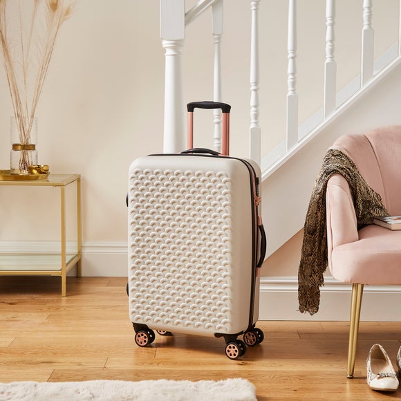 Scalloped Grey Hard Shell Suitcase