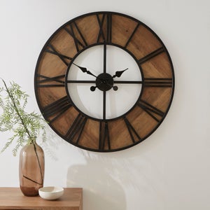 Fulton Industrial Skeleton Wall Clock