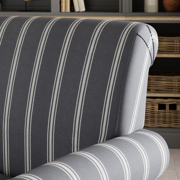 Aldridge Self Assembly Folkstone Stripe Armchair Charcoal Dunelm