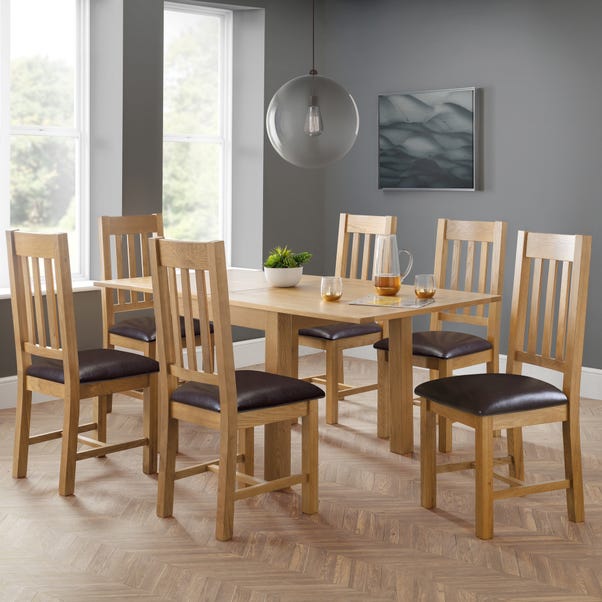 Astoria Flip Top Dining Table with 6 Chairs Light Oak
