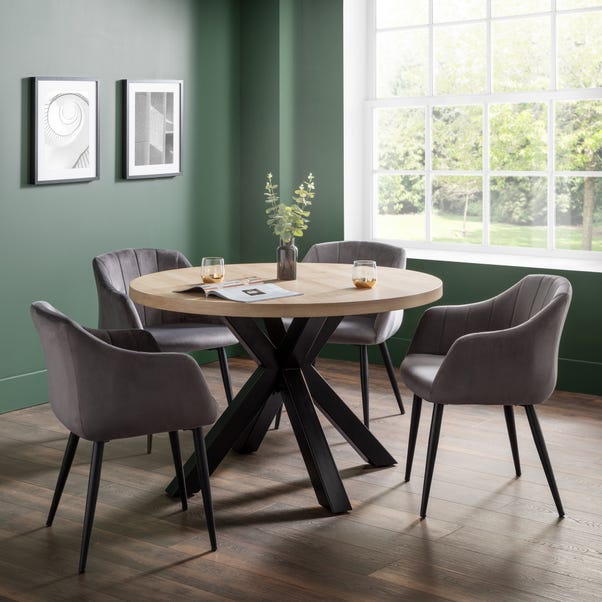 Berwick Round Dining Table with 4 Hobart Chairs image 1 of 9