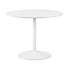 Blanco Round White Pedestal Dining Table with 4 Casa Dining Chairs White