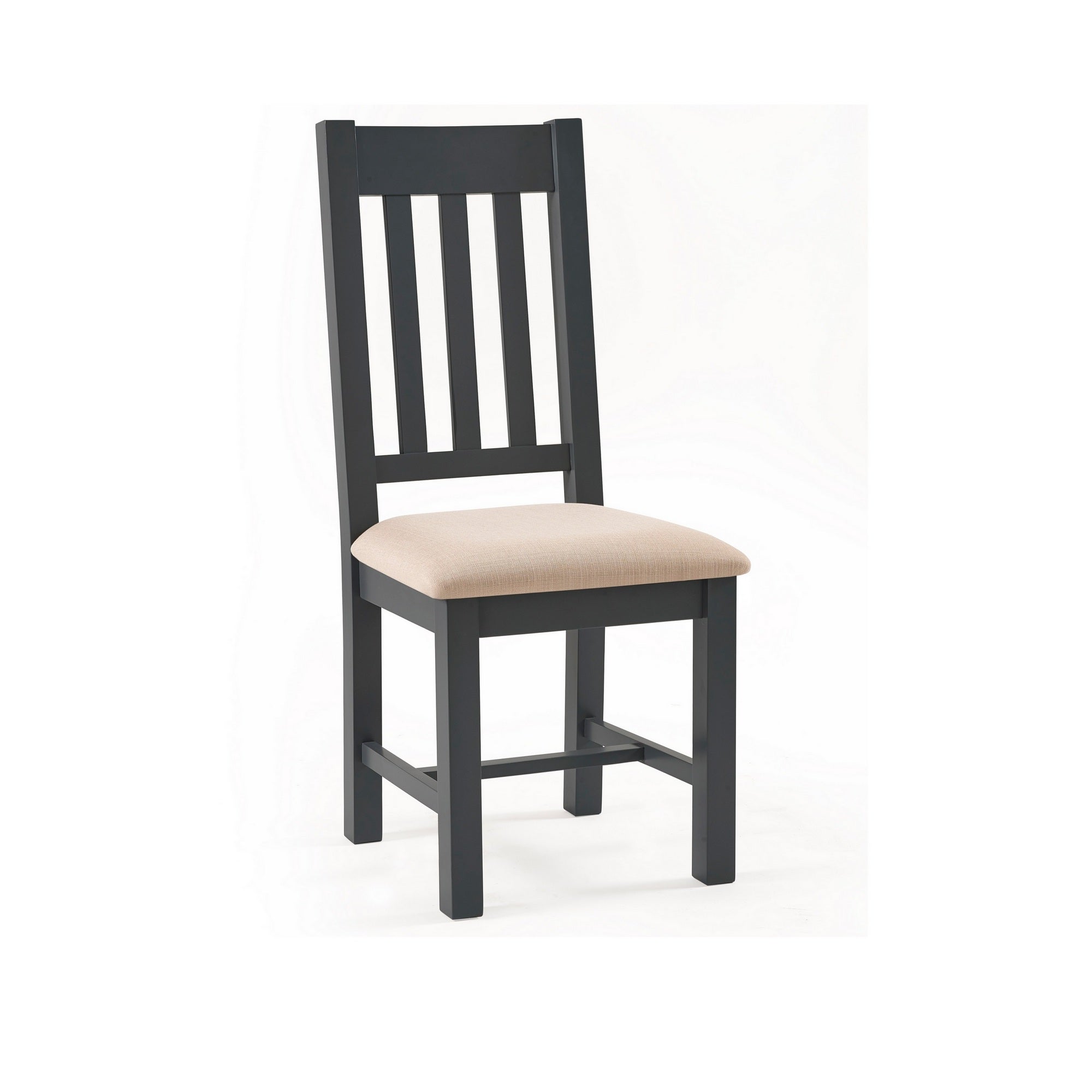 Bordeaux Set Of 2 Dining Chairs Dark Grey Faux Linen Grey