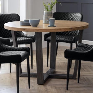 Brooklyn 4 Seater Round Dining Table- Oak