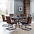 Brooklyn Set of 2 Dining Chairs Brown Faux Leather Brown