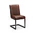 Brooklyn Set of 2 Dining Chairs Brown Faux Leather Brown