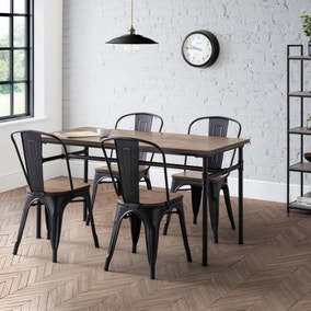 Carnegie Rectangular Dining Table with 4 Grafton Dining Chairs