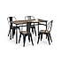 Carnegie Rectangular Dining Table with 4 Grafton Dining Chairs Mocha