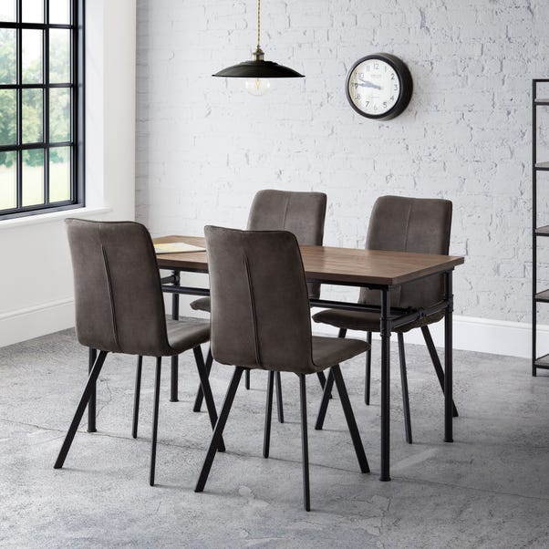 Carnegie Rectangular Dining Table with 4 Monroe Dining Chairs Mocha