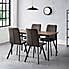 Carnegie Rectangular Dining Table with 4 Monroe Dining Chairs Mocha