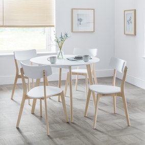 Casa 4 Seater Round Dining Table, White
