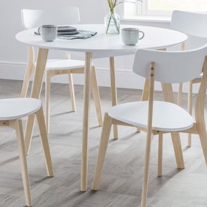 Casa 4 Seater Round Dining Table- White