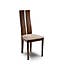 Chelsea Small Round Glass Dining Table with 4 Cayman Dining Chairs Walnut (Brown)