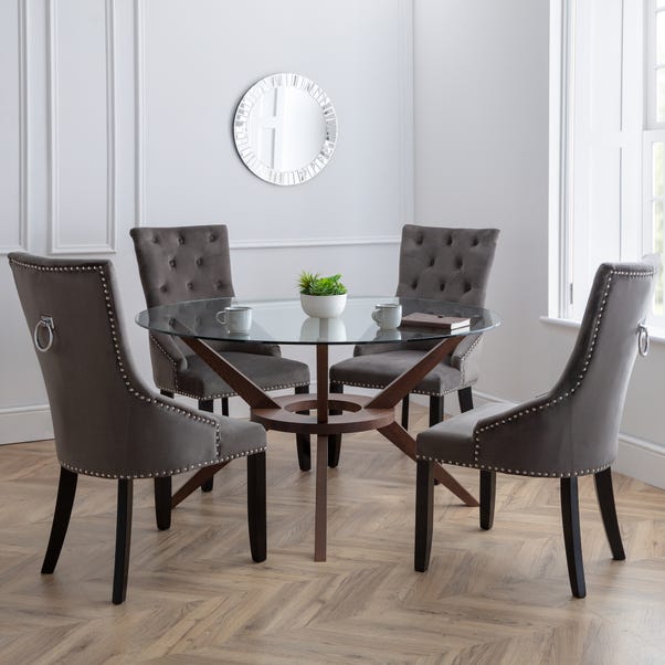 Chelsea 6 Seater Round Glass Top Dining Table image 1 of 3