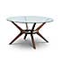 Chelsea Large Round Dining Table with 6 Melrose Dining Chairs Walnut (Brown)