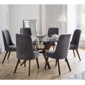 Chelsea Large Round Dining Table with 6 Huxley Dining Chairs