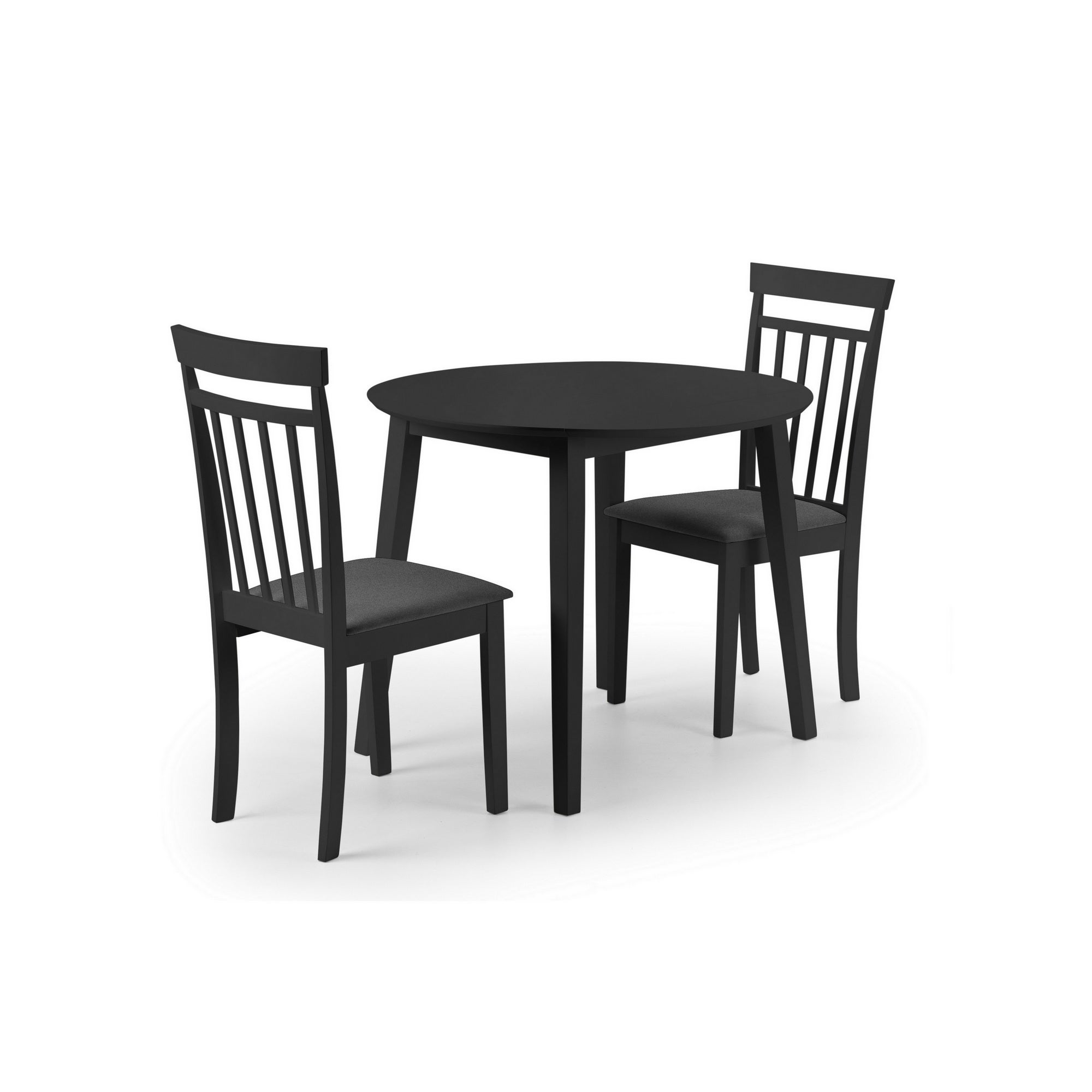 Coast Round Drop Leaf Dining Table with 4 Coast Chairs Black