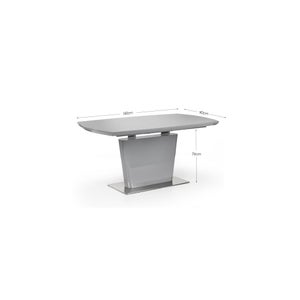 Como 4-6 Seater Rectangular Extendable Dining Table With 4 Chairs- Grey High Gloss