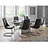 Como High Gloss Extendable Dining Table with 6 Dining Chairs Grey