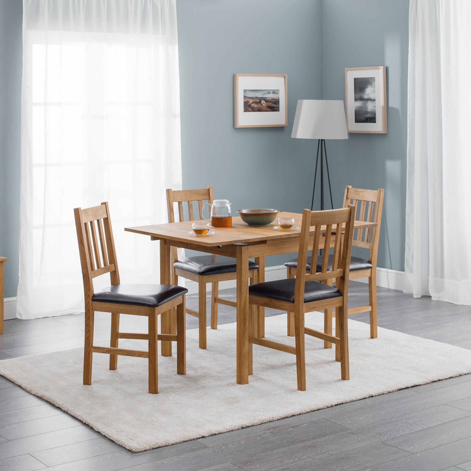 Coxmoor 4-6 Seater Square Extendable Dining Table, Solid Oak