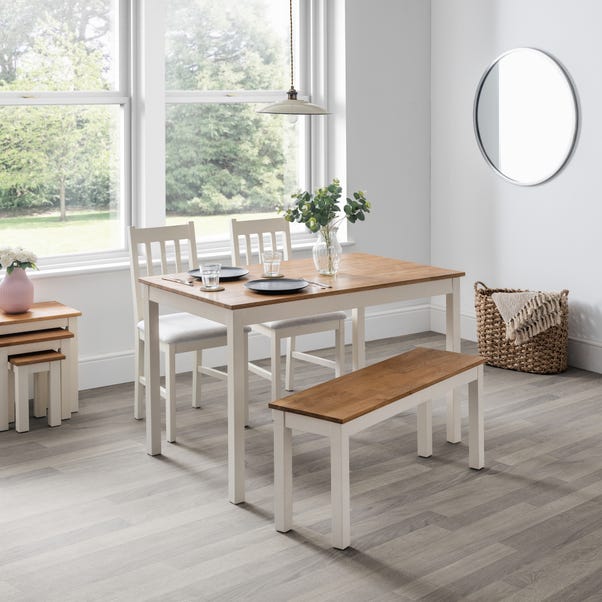 Coxmoor 4 Seater Rectangular Dining Table, Off White Solid Oak image 1 of 6