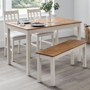Coxmoor 4 Seater Rectangular Dining Table- Off White Solid Oak