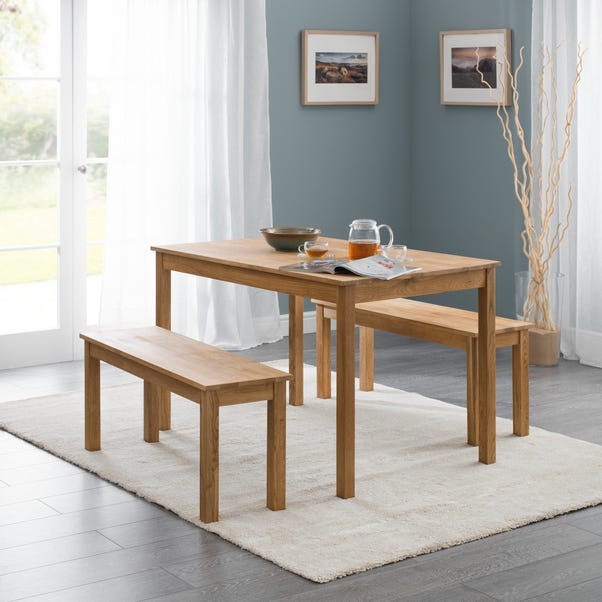 Coxmoor Rectangular Dining Table with 2 Dining Benches image 1 of 5