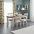 Davenport Rectangular Dining Table with 4 Dining Chairs Ivory with Oak Ivory