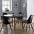 Farringdon Round Dining Table with 4 Kari Black Chairs Walnut (Brown)