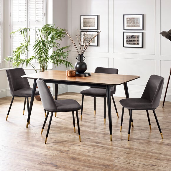 walnut effect dining set