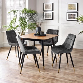 Findlay 4 Seater Square Dining Table, Beech Wood