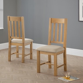 Hereford Set of 2 Dining Chairs, Taupe Faux Linen