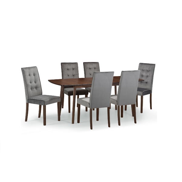 Kensington Rectangular Extendable Dining Table with 6 Madrid Chairs, Beech Wood image 1 of 4