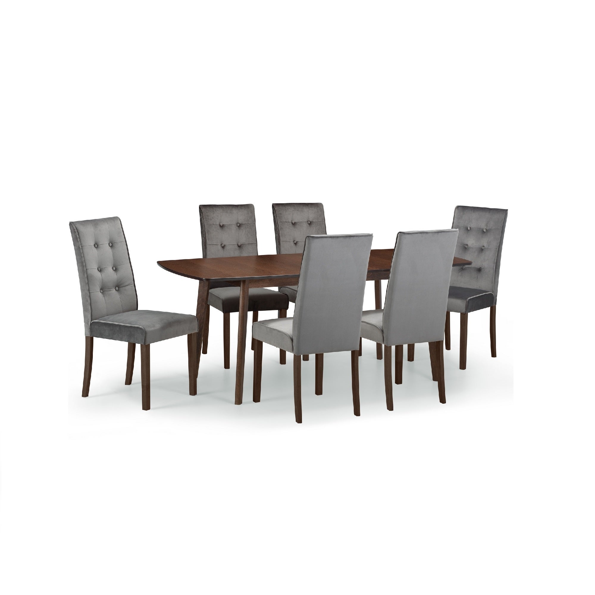 Kensington Rectangular Extendable Dining Table With 6 Madrid Chairs Beech Wood Brown