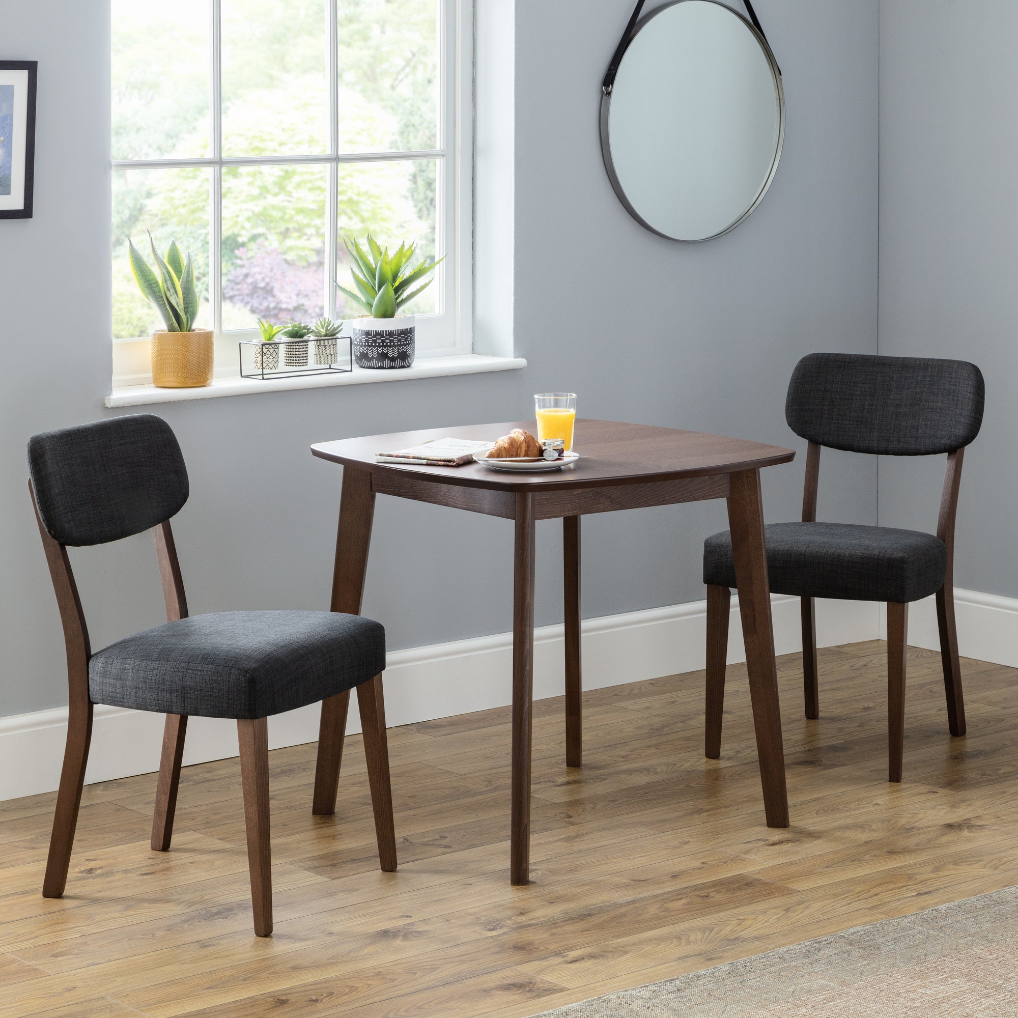 Lennox 4 Seater Square Dining Table, Brown Beech Wood Brown