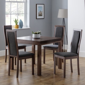 Melrose Square to Rectangle Dining Table with 4 Melrose Chairs
