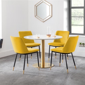 Palermo Round Dining Table with 4 Delaunay Chairs