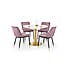 Palermo Round Dining Set with 4 Delaunay Chairs Pink