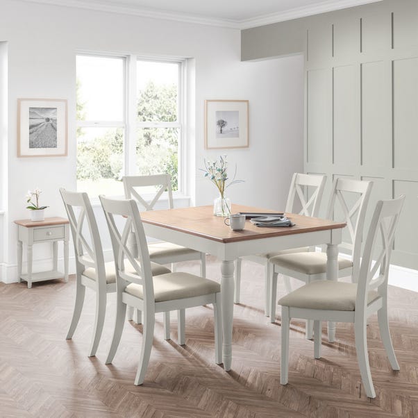 Provence Rectangular Extendable Dining Table with 6 Chairs, Grey image 1 of 6